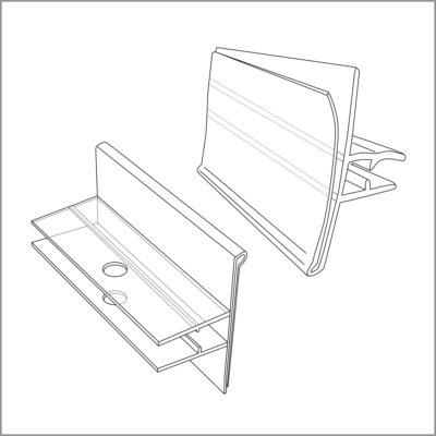Data-Tag Label Holder for Scan Plates on Display Hooks DTL-95 Pack of 25