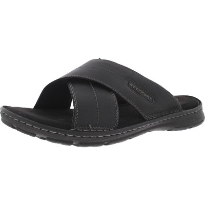 Мужские сандалии-слайдеры Rockport Darwyn Xband черного цвета шириной 6,5 см (C, D, W) BHFO 7589