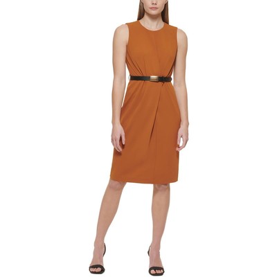 

Calvin Klein Женское коричневое плиссированное платье-футляр длиной до колена  BHFO 0840, Almond