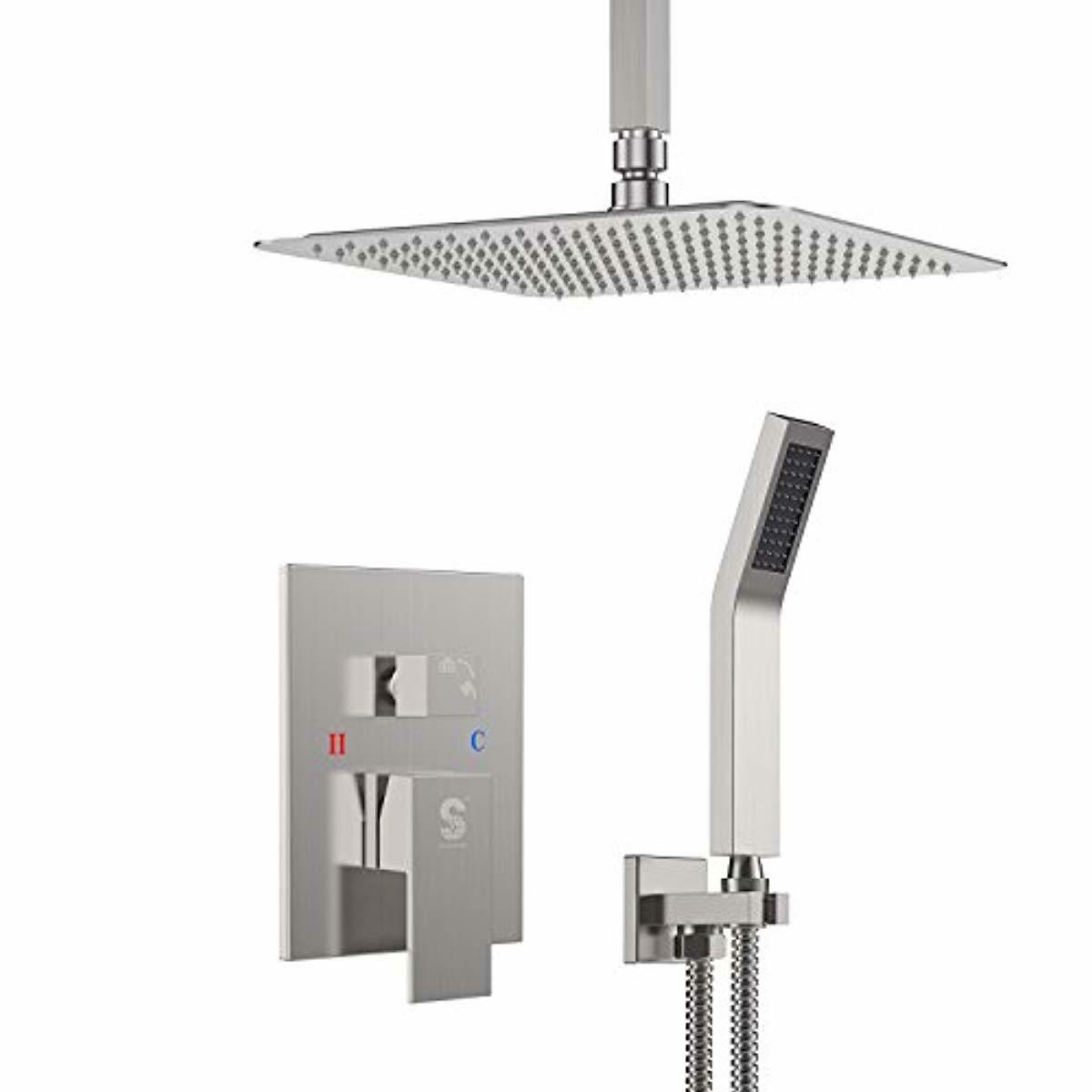Bathroom Rain Mixer Shower Combo Set Ceiling Rainfall Shower Head