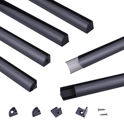 Muzata 6Pack 3.3FT/1M V Shape LED Channel with Transparent Smoky Black Cover ...