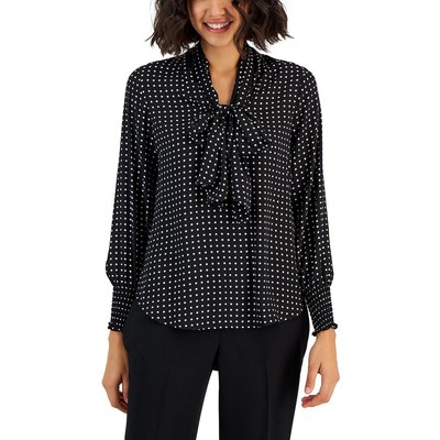 Женская блузка-топ с длинными рукавами в горошек Anne Klein BHFO 1907