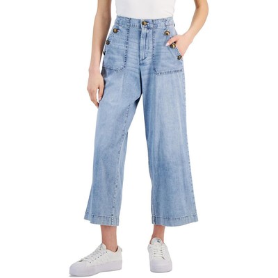 Nautica Jeans Co. Женские синие джинсовые джинсы Saior с высокой посадкой и широкими штанинами 12 BHFO 9228