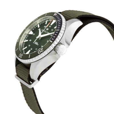 Pre-owned Hamilton Khaki Navy Automatic Green Dial Sprite Bezel Men's Watch H82375961