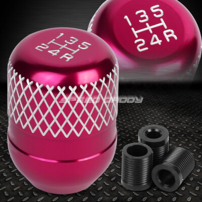 УНИВЕРСАЛЬНАЯ 42-МИЛЛИМЕТРОВАЯ ГОНОЧНАЯ МЕХАНИЧЕСКАЯ 5-СТУПЕНЧАТАЯ РУЧКА ПЕРЕКЛЮЧЕНИЯ ПЕРЕДАЧ MT STICK В СЕТЧАТОМ СТИЛЕ JDM РОЗОВАЯ