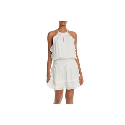 Вечернее коктейльное платье Parker Womens Williame цвета слоновой кости с шелковой складкой XS BHFO 4714