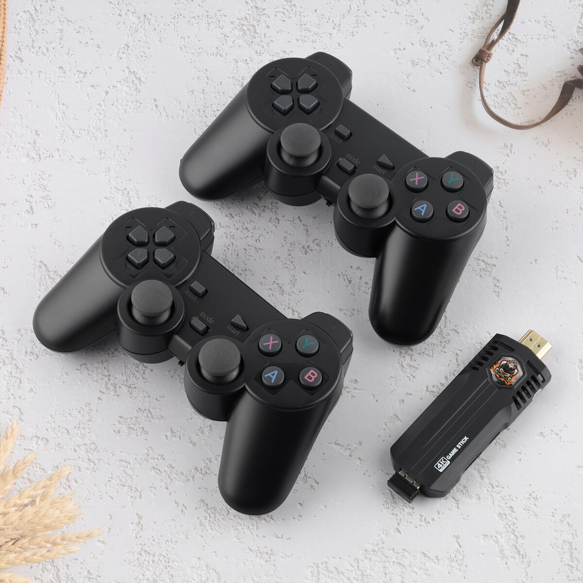 4K HDMI TV Video Game Stick 30000+ Retro Gaming Console w/ 2 Wireless Controller