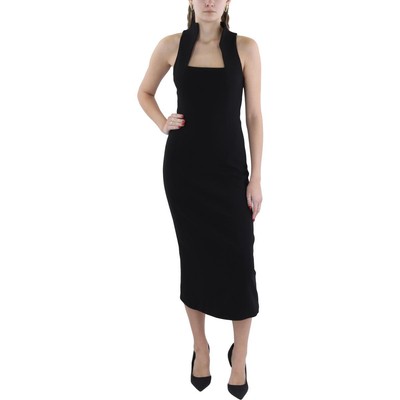 Cult Gaia Womens Black Square Neck Midi Collar Sheath Dress 6 BHFO 5123