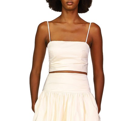 Укороченный топ на бретельках-бретельках цвета слоновой кости Theia Womens 10 BHFO 9925