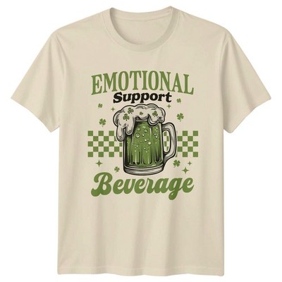 Emotional Support Beverage Saint Patricks Day Holidays Mens T-Shirt Womens Tee