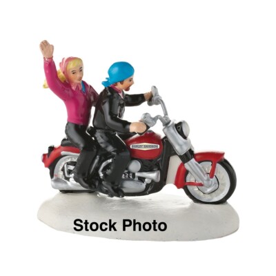 Department 56 Snow Village Always a Fun Time On A Harley Davidson 4025325 NIB