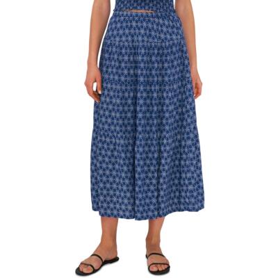 

Женская макси-юбка до середины икры с оборками и принтом Riley - Rae BHFO 0455, Denim white