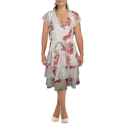 

Женское белое многоярусное платье миди City Chic из телячьей ткани  24 BHFO 2699, Оранжевый