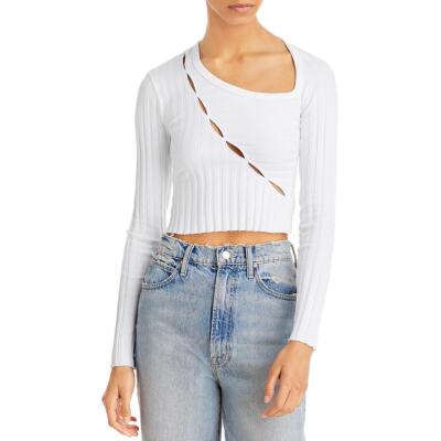 

Укороченный топ в рубчик из хлопка Citizen Womens Capri Cutout BHFO 4309