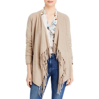

Женский бежевый кардиган с бахромой Vila Milano, рубашка-свитер с открытой передней частью,  BHFO 8295, Heather mocha