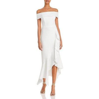 Женское белое платье Aqua для подводного плавания с открытыми плечами и расклешенными рукавами 2 BHFO 4849