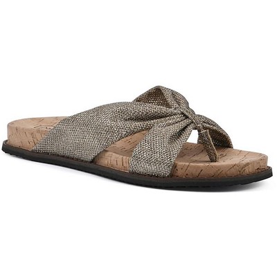 Белые горные женские босоножки Malanga Gold Slide Sandals Shoes 9 Medium (B,M) BHFO 6713