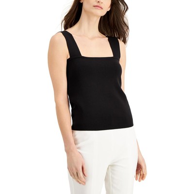 

Женская черная укороченная майка Donna Karan в рубчик  BHFO 3683, Черный