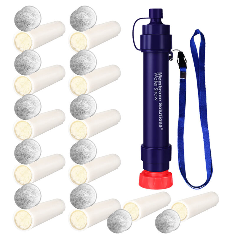 Portable Water Filtration System.OutdoorPersonal Water Filter Straw 5000L/4Stage
