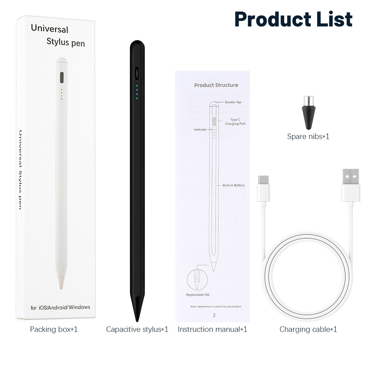 Universal Pencil Stylus Pen For Android iPhone iPad Tablet Mobile Capacitive Pen