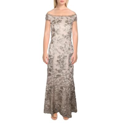 

Женское бежевое вечернее платье макси с блестками Alex Evenings Petites  BHFO 0803, Бежевый