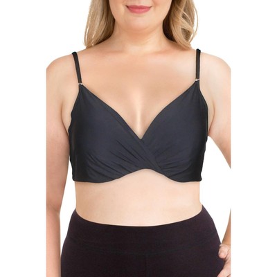 Женский черный плавательный топ Calvin Klein с отделкой спереди на косточках M BHFO 9585