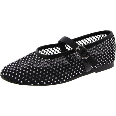 Aqua Womens Goldi Black Caged Buckle Ballet Flats Shoes 6 Medium (B,M) BHFO 7469