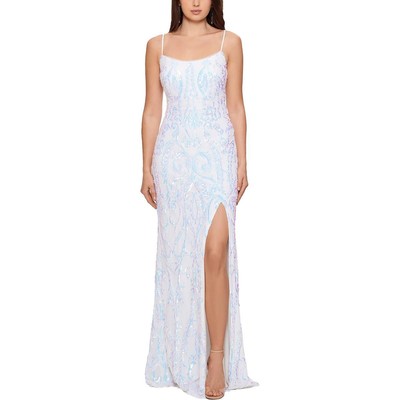 

Женское белое длинное вечернее платье для выпускного вечера Betsy - Adam  BHFO 1538, Ivory multi