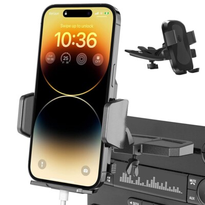 Phone Mount Car Sturdy CD Slot Cell Phone Holder Universal for iPhone 14 Samsung