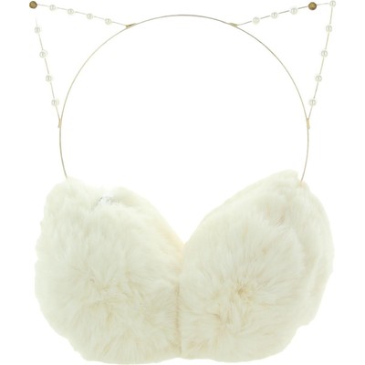 

Женские наушники BCBGeneration из искусственного меха цвета слоновой кости, украшенные кошачьими наушниками,  BHFO 9653, Цвет слоновой кости