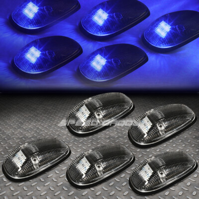 ДЛЯ 99-01 DODGE RAM BR/BE 5ШТ ЧЕРНЫЙ КОРПУС СИНИЙ СВЕТОДИОДНЫЙ ХОДОВОЙ ФОНАРЬ НА КРЫШЕ КАБИНЫ