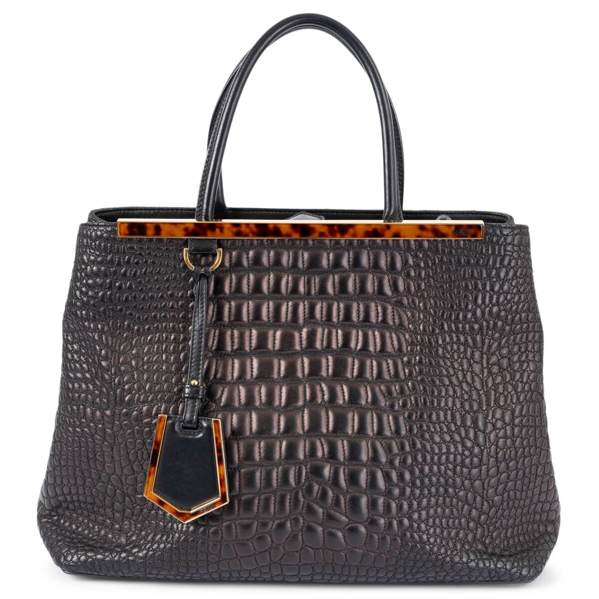 FENDI トートバッグ ブラック メッシュ FENDI フェンディロゴメッシュトートバッグ ブラック