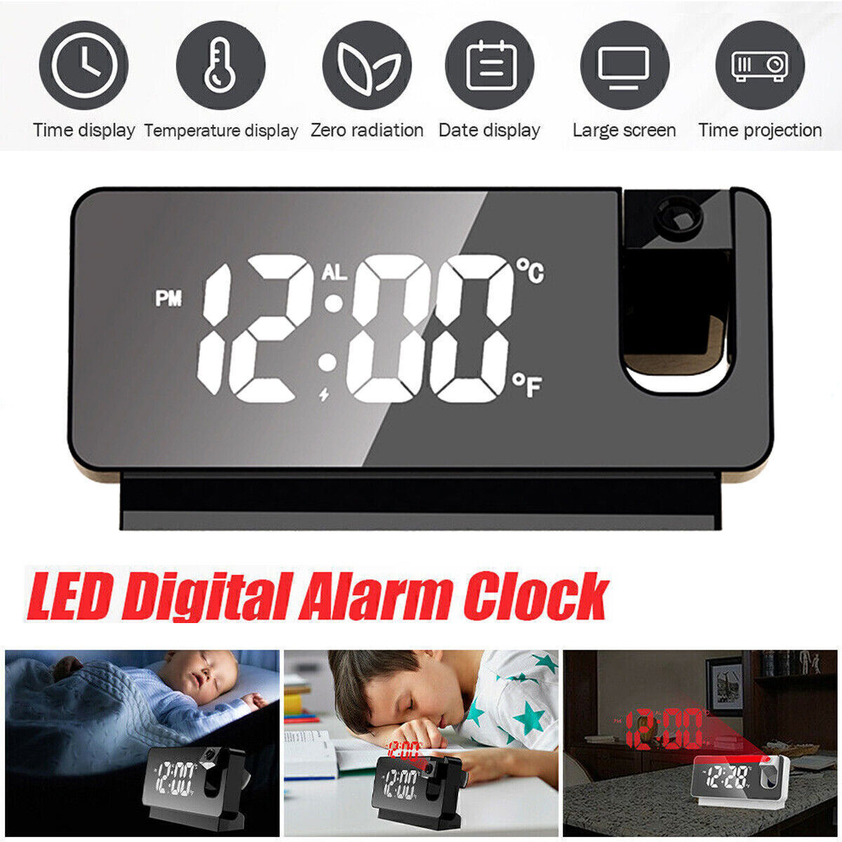 Projection Temperature Projector Lcd Display Time