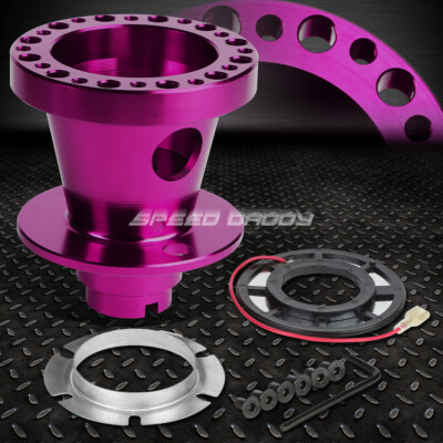 ДЛЯ 92-95 CIVIC EG/INTEGRA DC2 ФИОЛЕТОВОЕ АЛЮМИНИЕВОЕ РУЛЕВОЕ КОЛЕСО С АДАПТЕРОМ СТУПИЦЫ НА 6 ОТВЕРСТИЙ