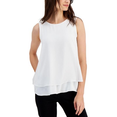 Anne Klein Женский белый свободный топ-пуловер на бретелях без рукавов M BHFO 9015