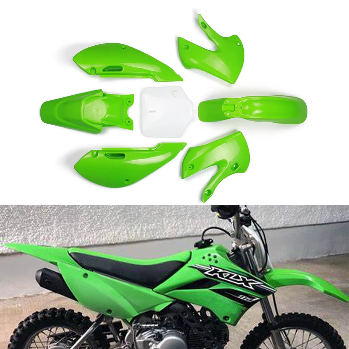 KLX110 Plastics Dirt Bike Plastic Kit Fender For KX65 2000-2013 KLX110 2002-2013
