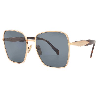 Pre-owned Prada Dark Grey Butterfly Ladies Sunglasses Pr 64zs Svf09t 57 Pr 64zs Svf09t 57 In Gray