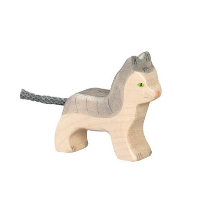 Holztiger Katze, klein, grau