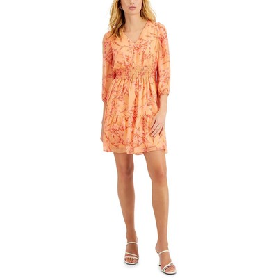 

Женское оранжевое шифоновое платье с расклешенной юбкой Taylor Petites  BHFO 6665, Coral/paprika