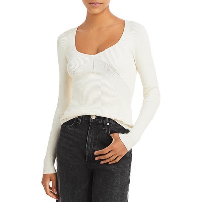

Женская блузка-рубашка с круглым вырезом в рубчик Rag - Bone Asher BHFO 5466, Цвет слоновой кости