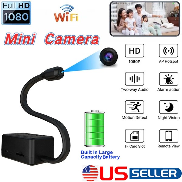 US Wireless WIFI Spy Camera Mini DIY Hidden Screw Pinhole HD Nanny Cam Video DVR