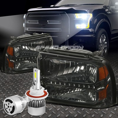 СВЕТОДИОДНАЯ ФАРА С ЗАКОПЧЕННЫМ КОРПУСОМ + БЕЛЫЙ СВЕТОДИОД H13 HID с ВЕНТИЛЯТОРОМ ДЛЯ 05-07 F250/F350/F450