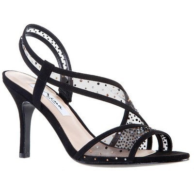 

Nina Женские черные босоножки без шнуровки Valeda на каблуке 9,5 средний (B,M) BHFO 4832, True black glam suede