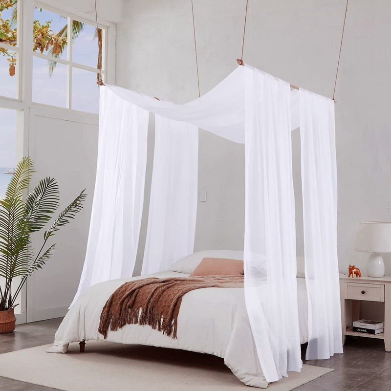 Sheer Canopy Bed Curtains Panels 216 - Home Decoration Sheer Voile Scarf Valance