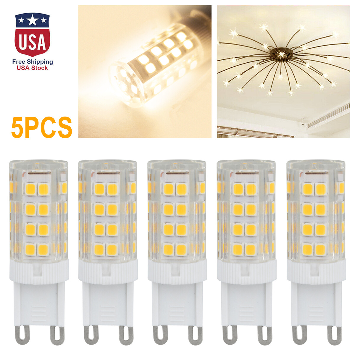 5/10Pack G9 7W LED Corn Bulb Lamp 6000K 2835 51-SMD Daylight Home Decor Light
