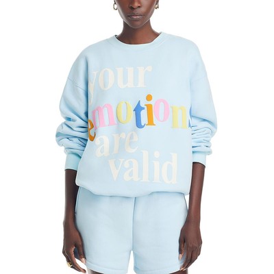 The Mayfair Group Womens Blue Graphic Long Sleeve Crewneck Sweater M/L BHFO 9579