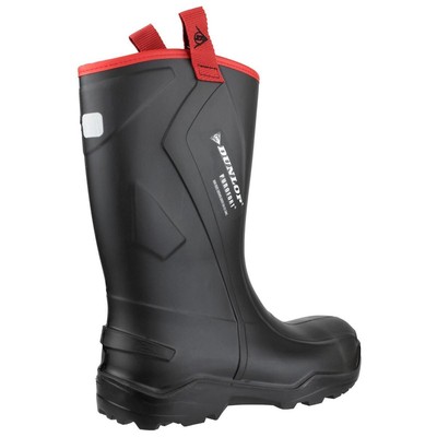DUNLOP DUNLOP PUROFORT+ RUGGED FULL SAFETY WELLINGTONS BLACK