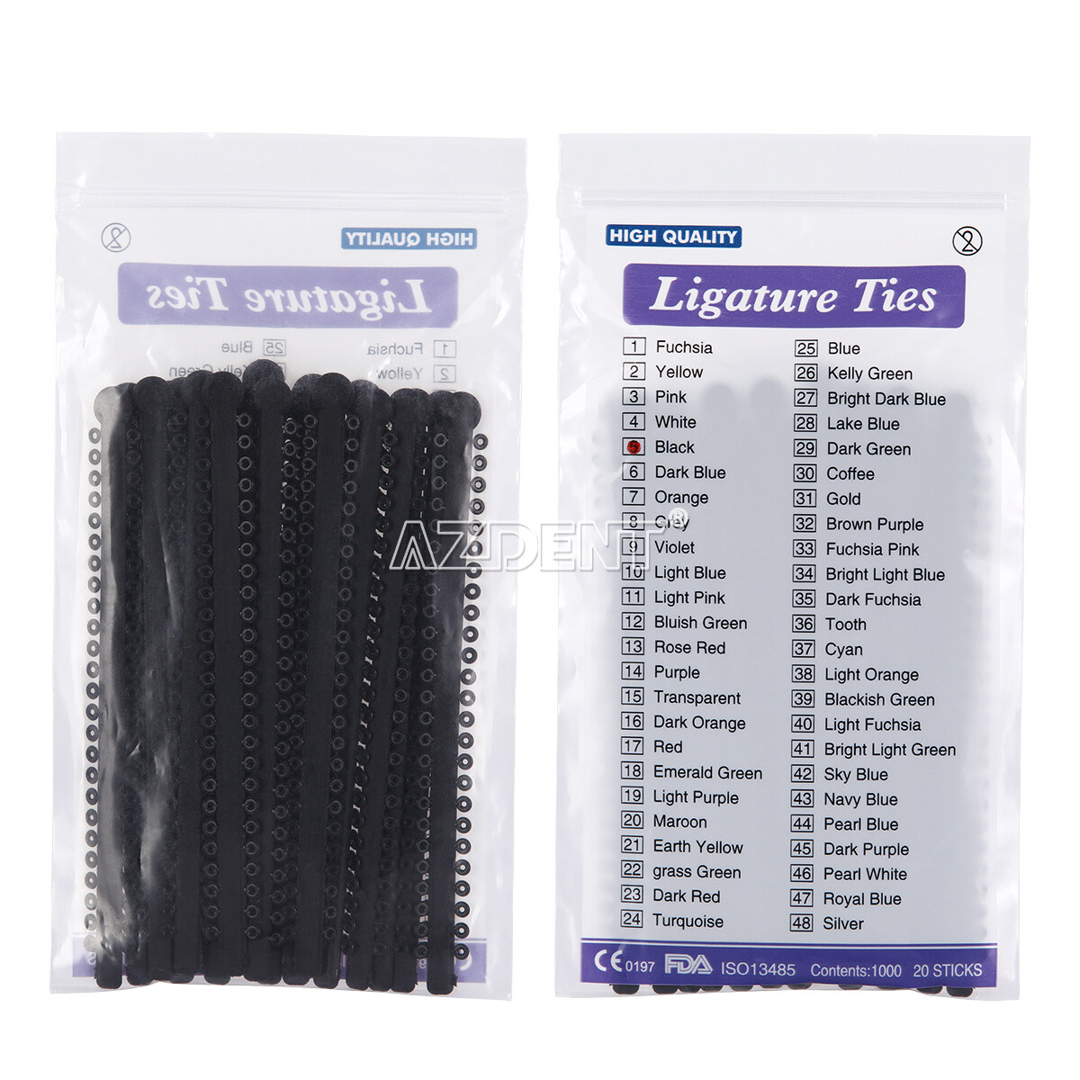 1000Pcs/Pack AZDENT Dental Orthodontic Ligature Ties Braces Elastic Rubber Bands