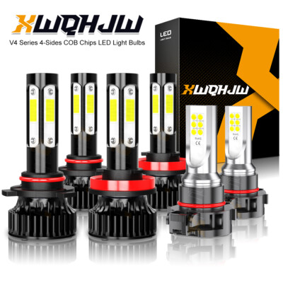 LED Headlight+Fog Light Bulbs [Left+Right] For Chevy Colorado 2015-2020