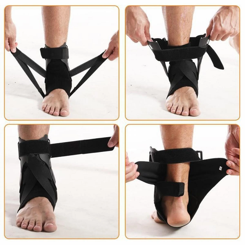 Black Ankle Brace Support Compression Stabilizer Pain Relief Foot Lace Up Wrap X